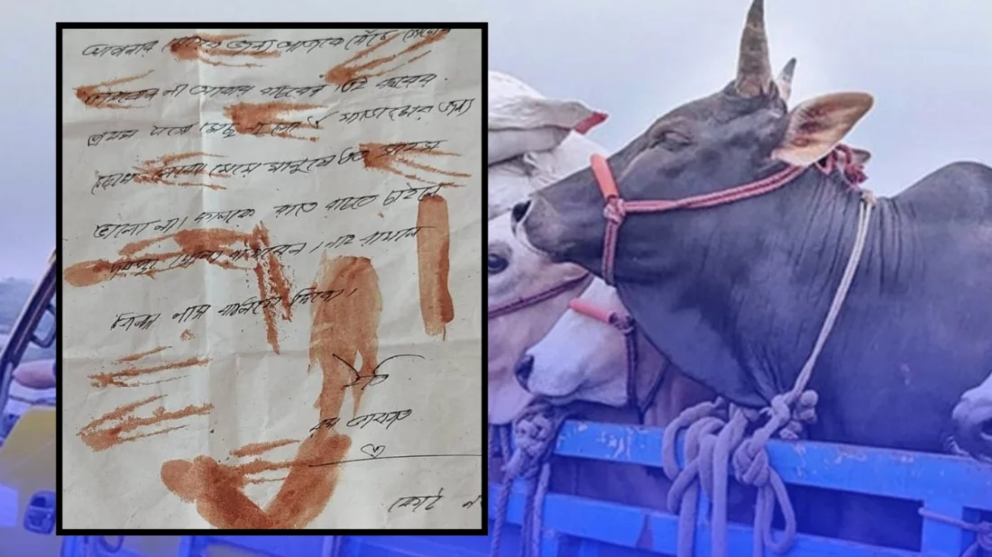 রক্তমাখা কাগজে খামারিদের বাড়িতে বাড়িতে রঘু ডাকাতের চিঠি
